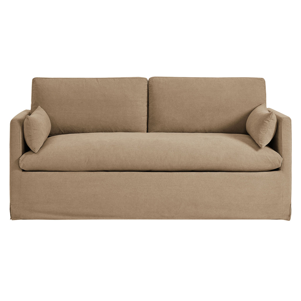 Wellfleet Slipcovered Linen-Blend Loveseat - Almond
