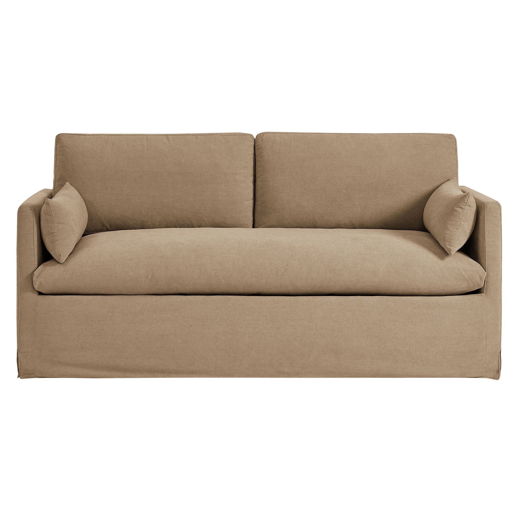 Wellfleet Slipcovered Linen-Blend Loveseat - Almond