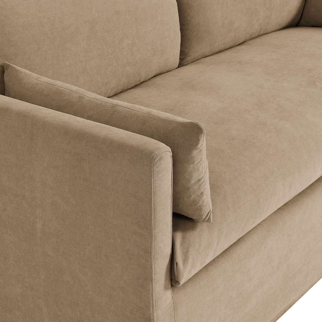 Wellfleet Slipcovered Linen-Blend Loveseat - Almond