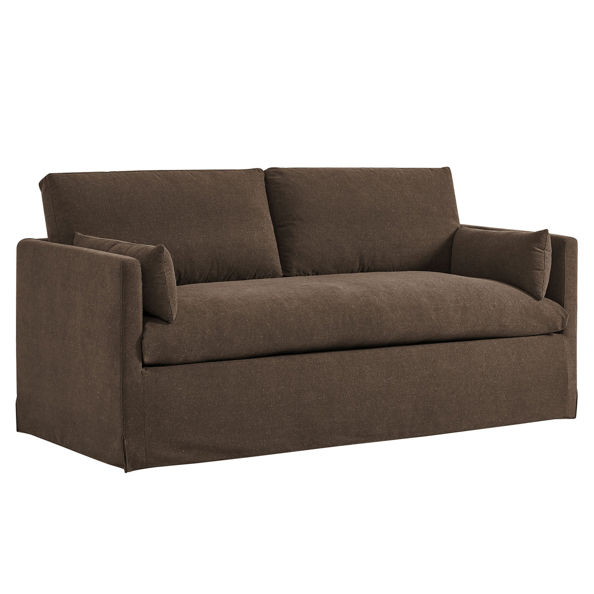 Wellfleet Slipcovered Linen-Blend Loveseat - Cocoa