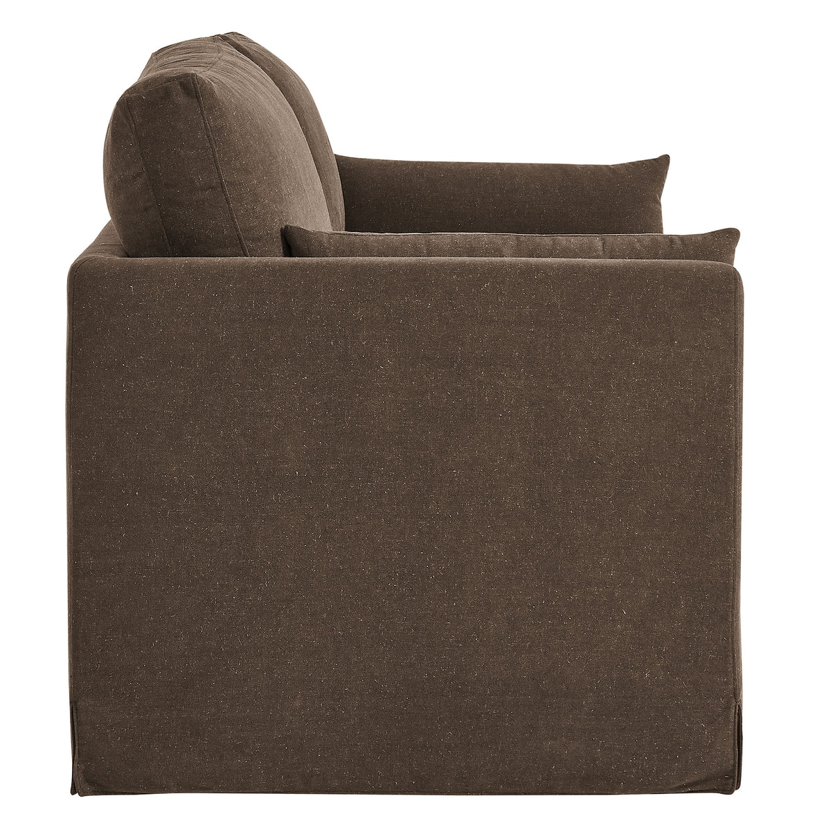 Wellfleet Slipcovered Linen-Blend Loveseat - Cocoa