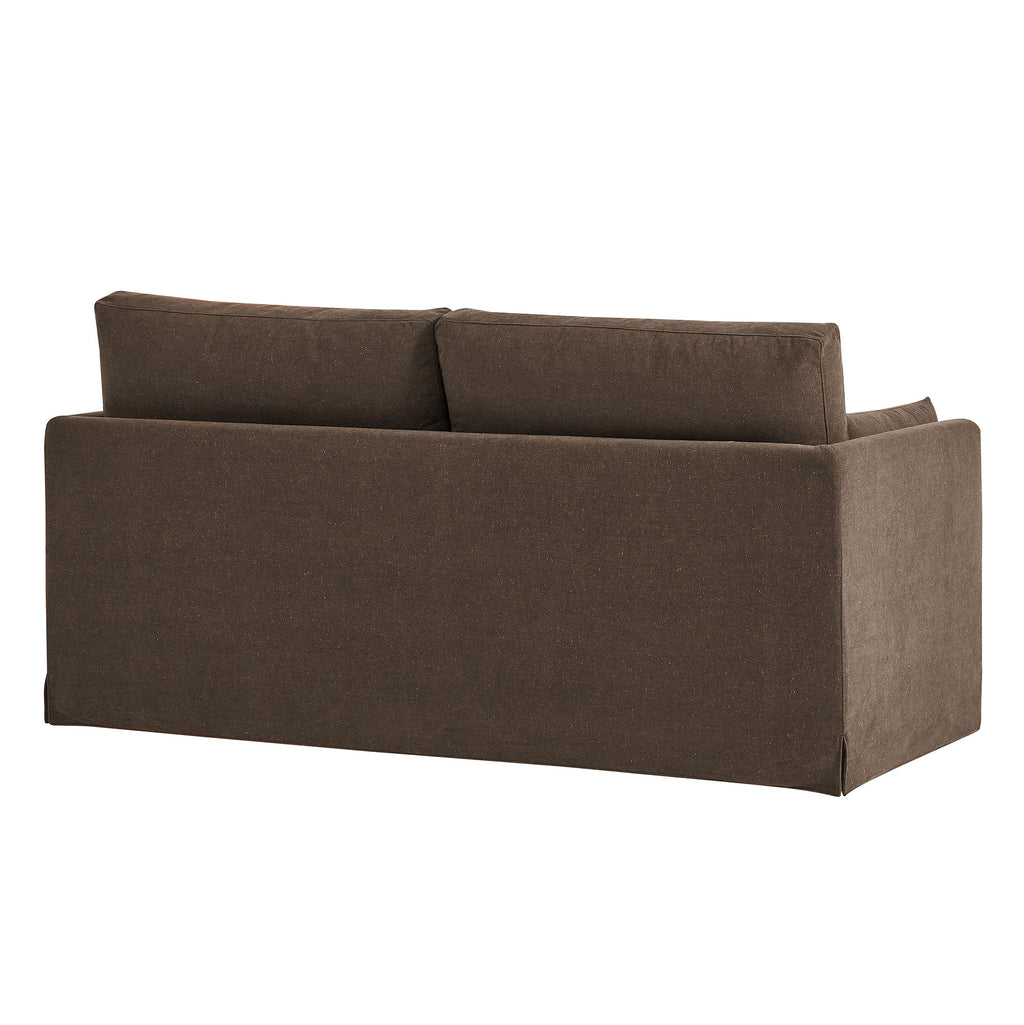 Wellfleet Slipcovered Linen-Blend Loveseat - Cocoa