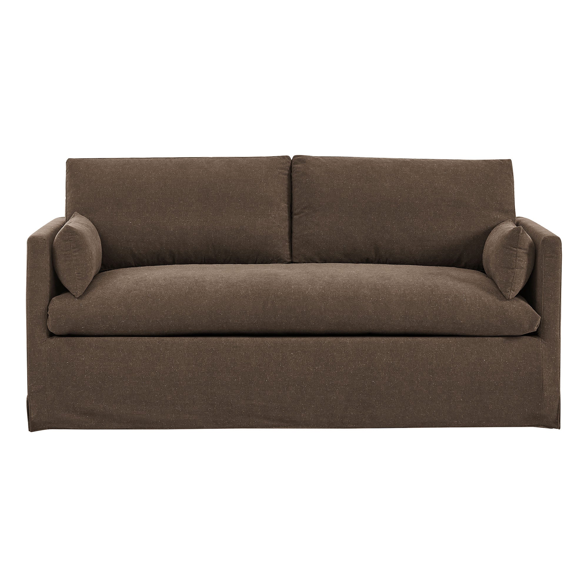 Wellfleet Slipcovered Linen-Blend Loveseat - Cocoa