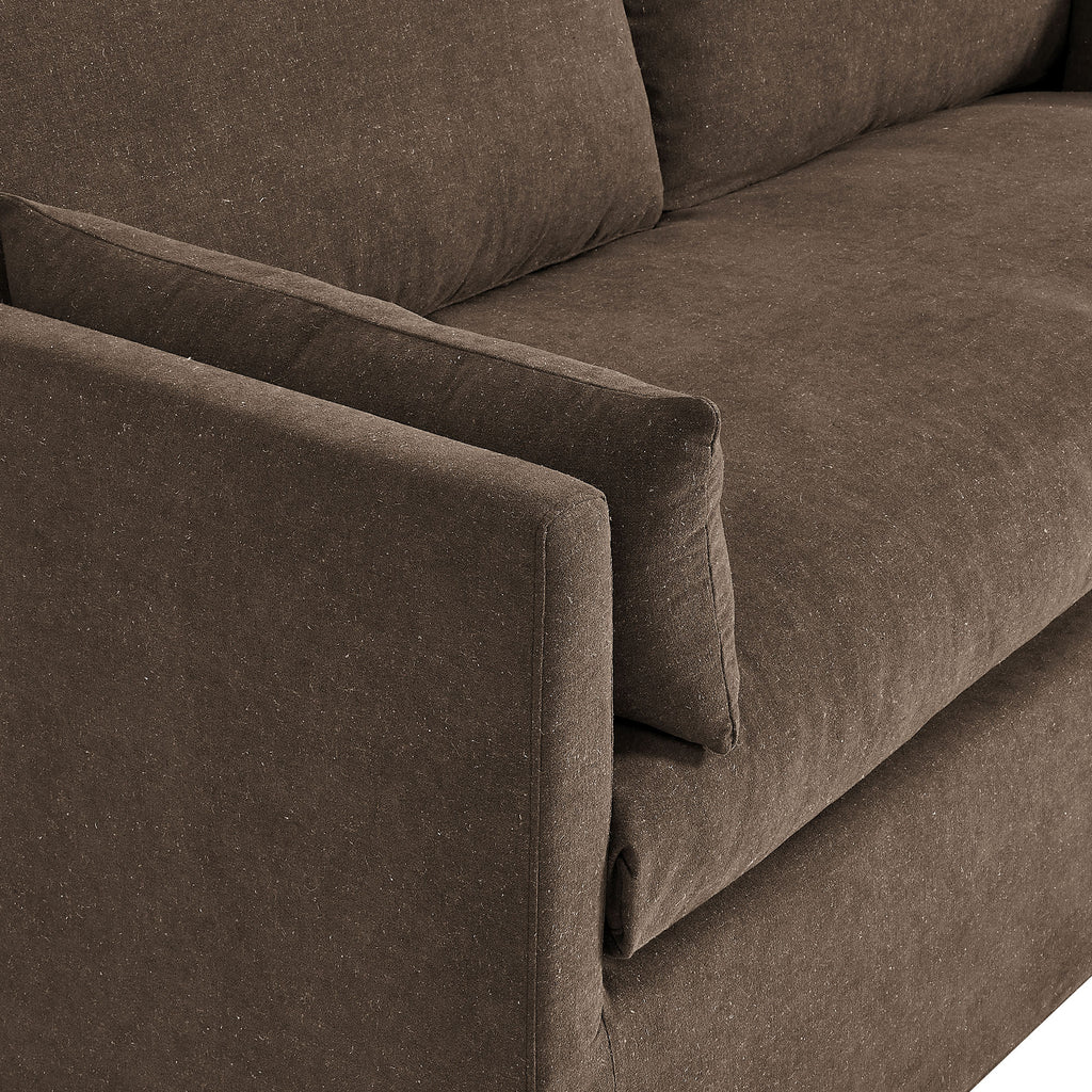 Wellfleet Slipcovered Linen-Blend Loveseat - Cocoa