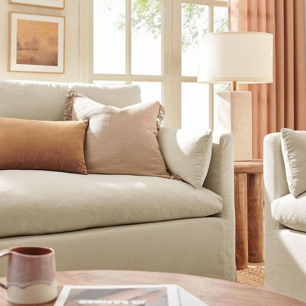 Wellfleet Slipcovered Linen-Blend Loveseat