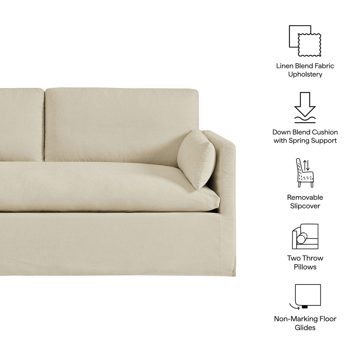 Wellfleet Slipcovered Linen-Blend Loveseat