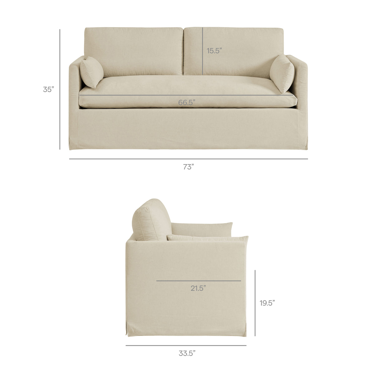 Wellfleet Slipcovered Linen-Blend Loveseat