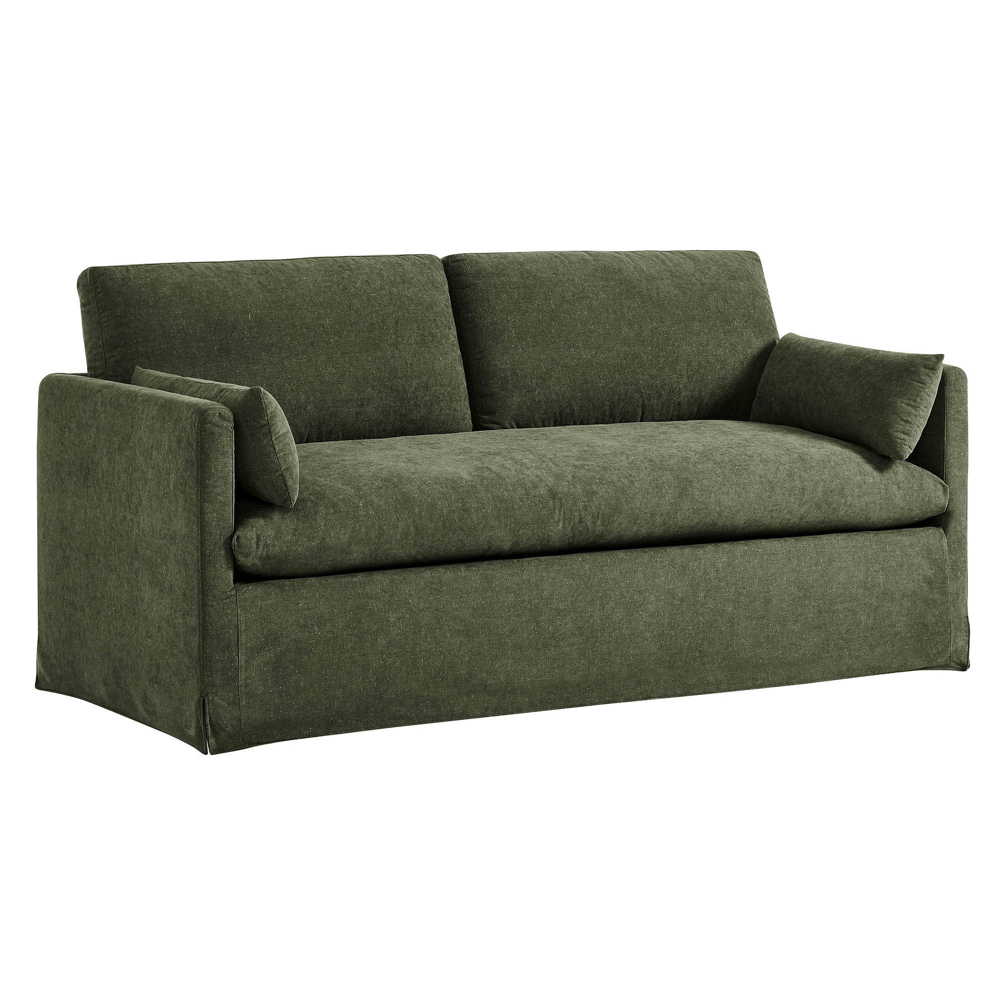 Wellfleet Slipcovered Linen-Blend Loveseat - Sage