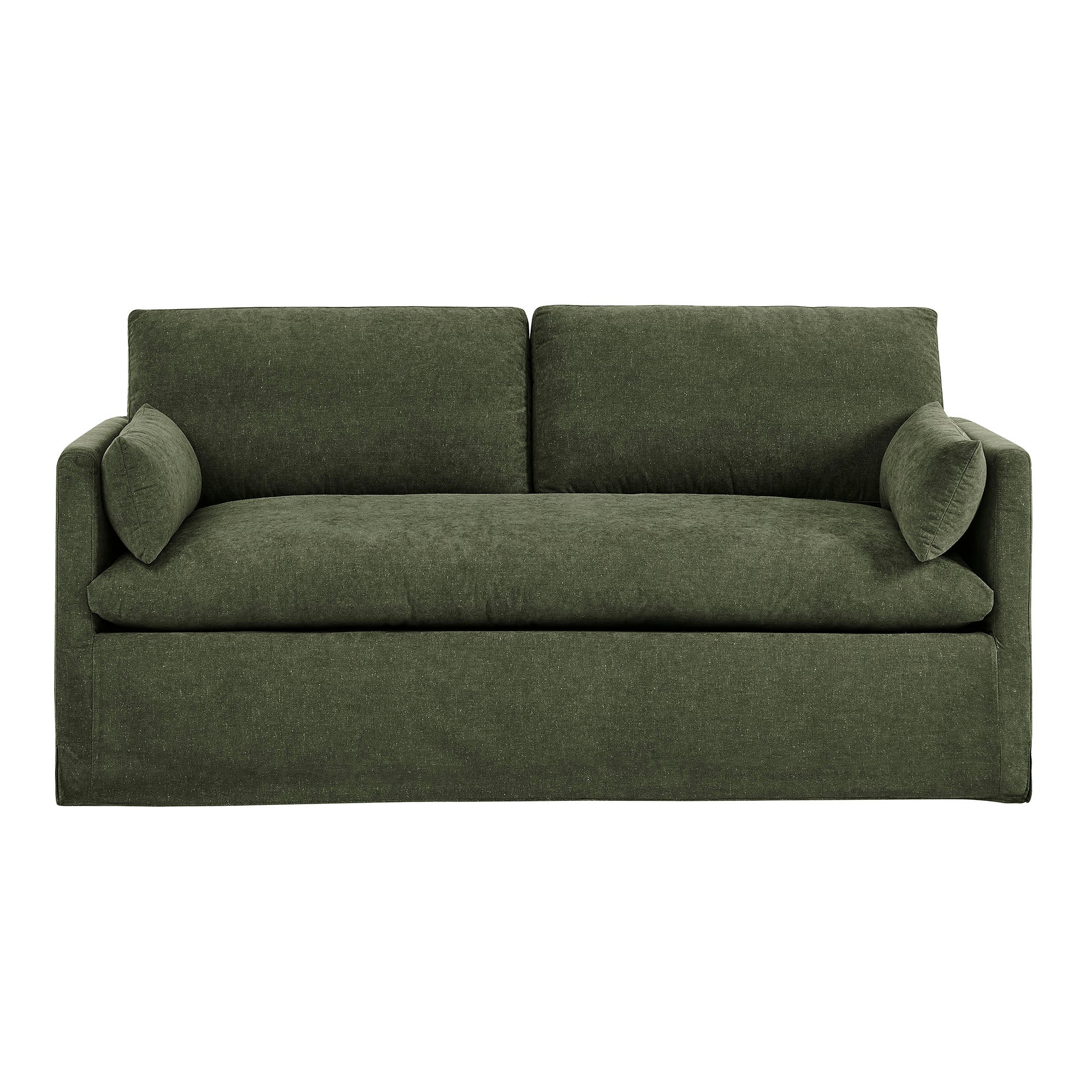 Wellfleet Slipcovered Linen-Blend Loveseat - Sage
