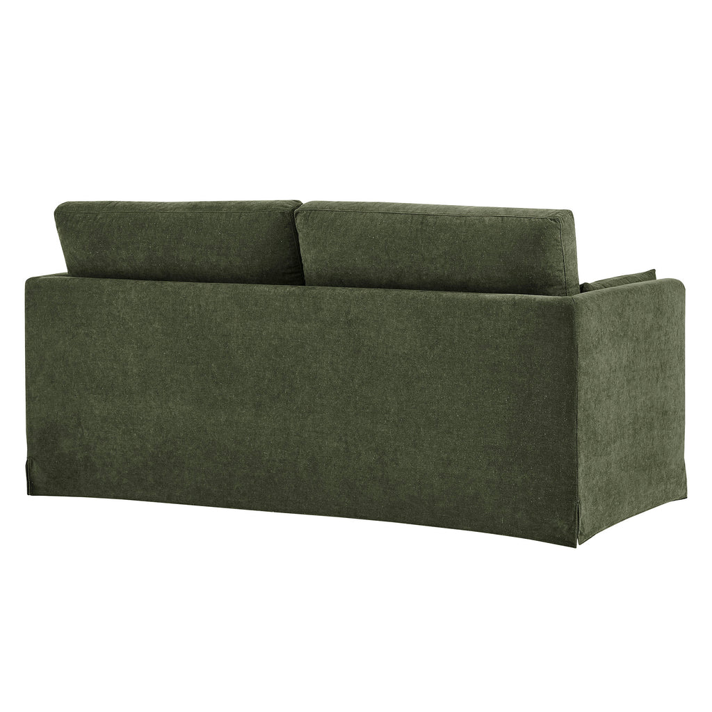 Wellfleet Slipcovered Linen-Blend Loveseat - Sage