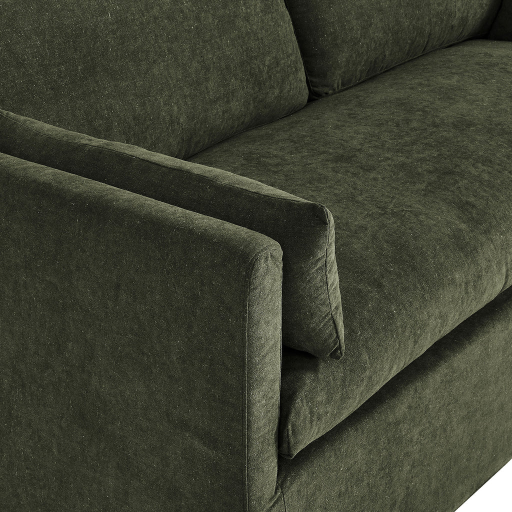 Wellfleet Slipcovered Linen-Blend Loveseat - Sage