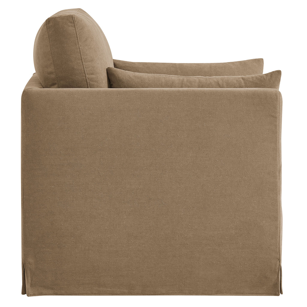 Wellfleet Slipcovered Linen-Blend Armchair - Almond