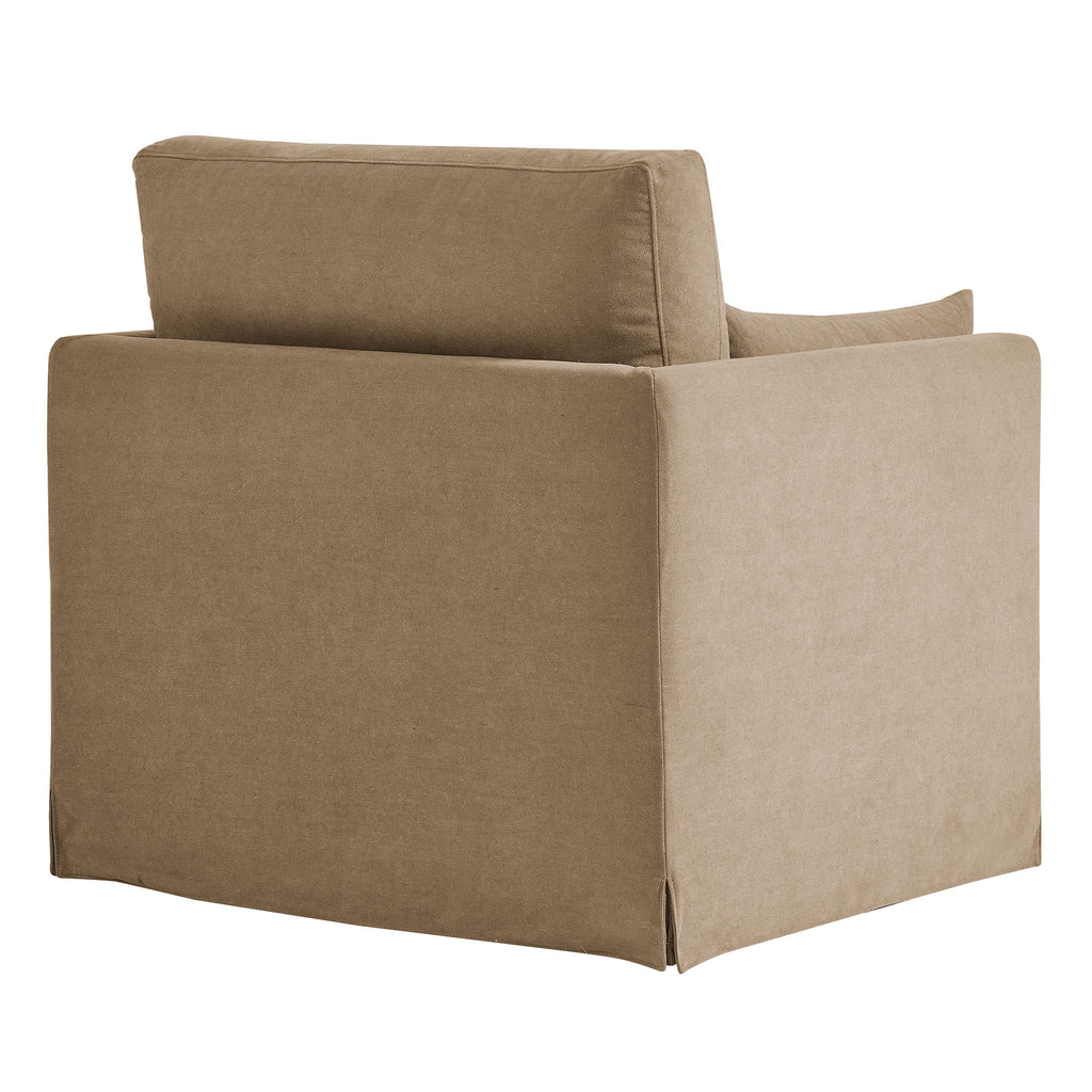 Wellfleet Slipcovered Linen-Blend Armchair - Almond