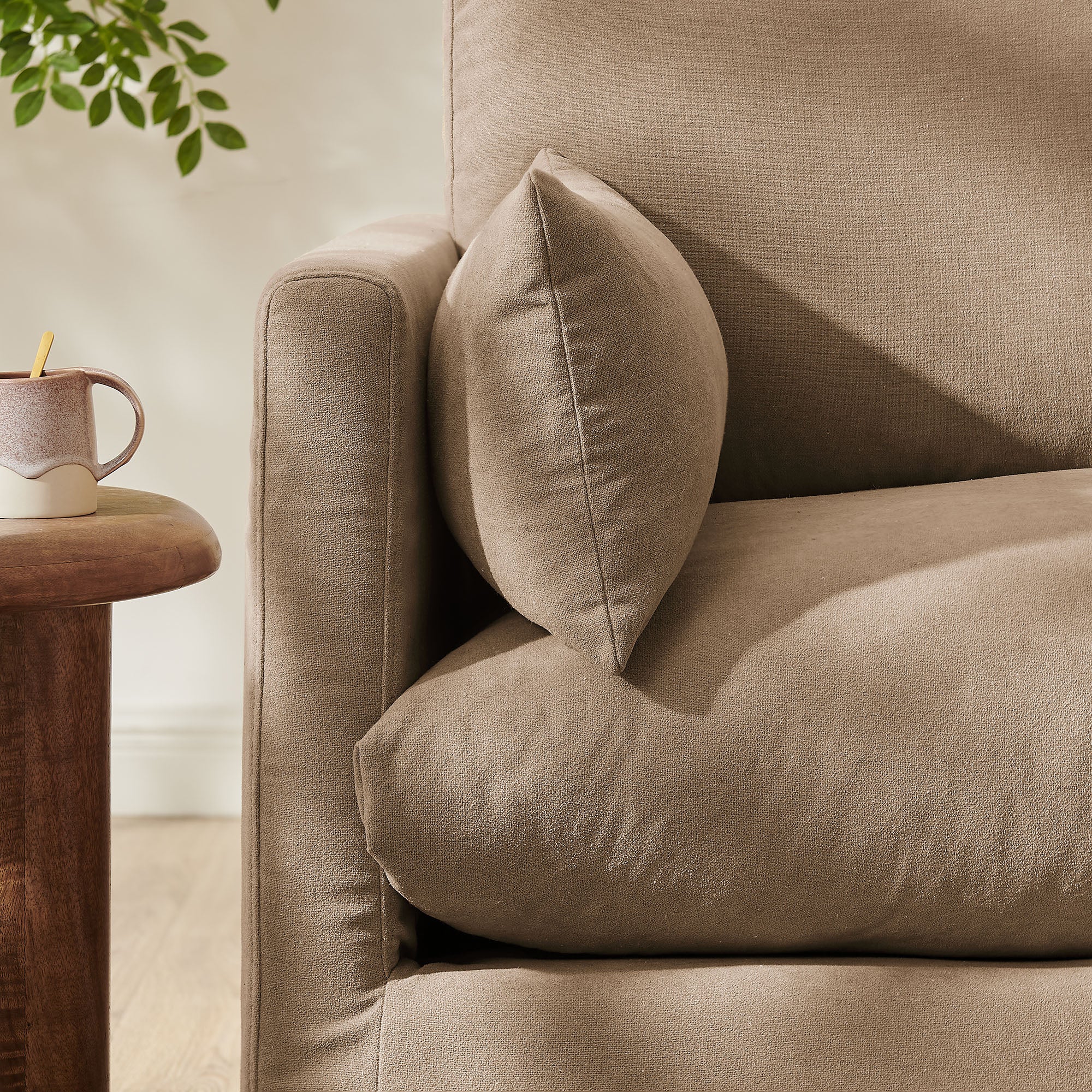 Wellfleet Slipcovered Linen-Blend Armchair - Almond
