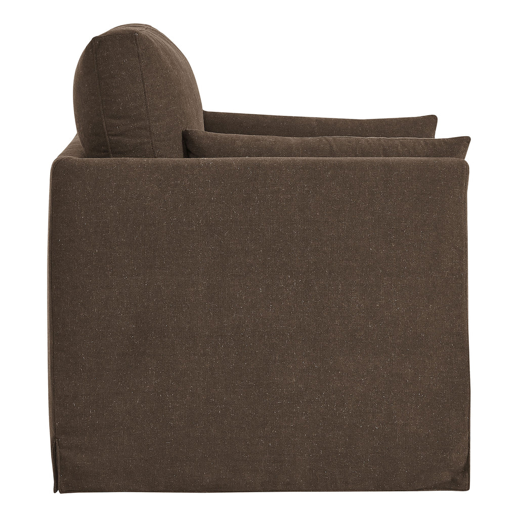 Wellfleet Slipcovered Linen-Blend Armchair - Cocoa