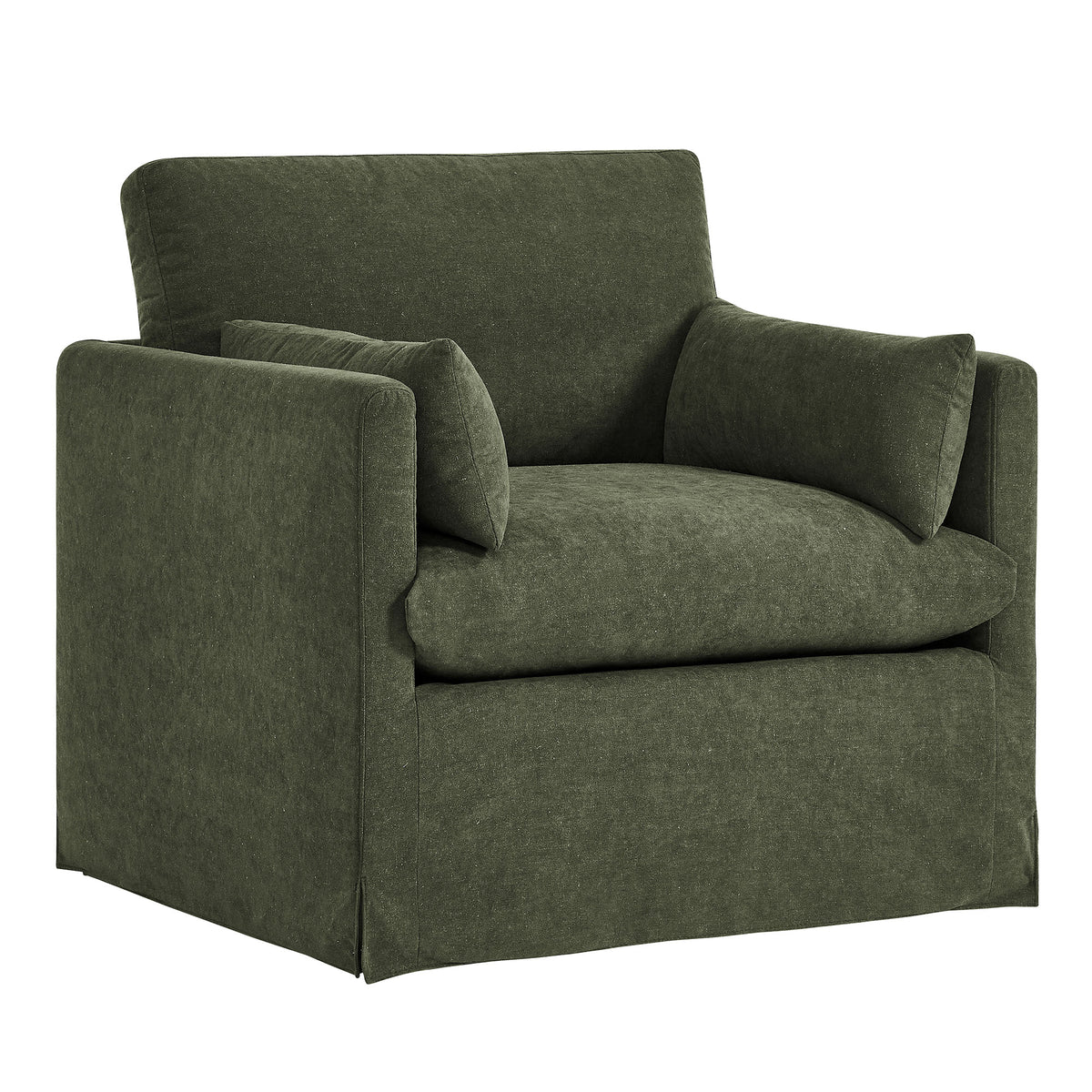 Wellfleet Slipcovered Linen-Blend Armchair - Sage
