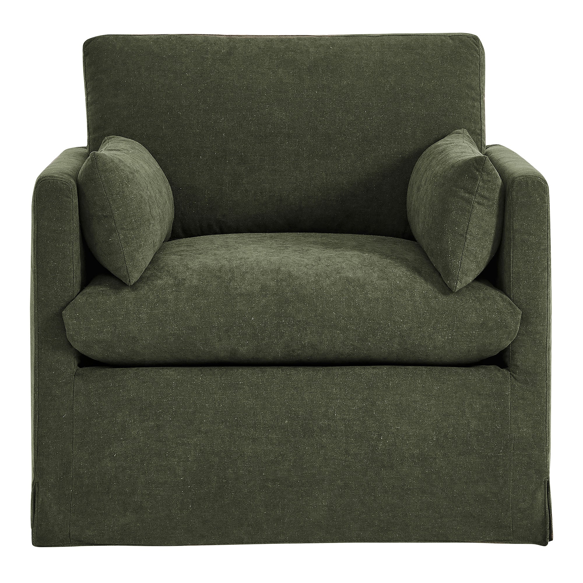 Wellfleet Slipcovered Linen-Blend Armchair - Sage