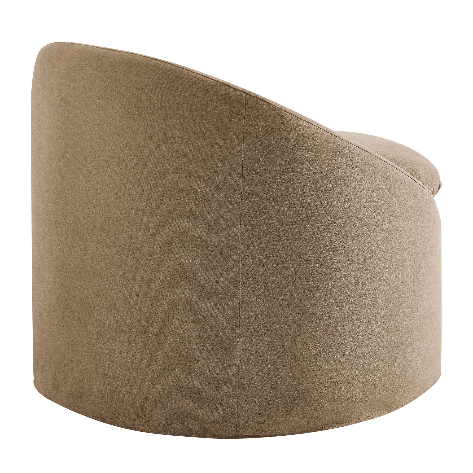 Sadie Slipcovered Linen-Blend Round Accent Chair - Almond