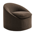 Sadie Slipcovered Linen-Blend Round Accent Chair - Cocoa