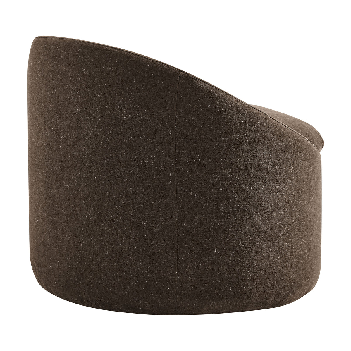 Sadie Slipcovered Linen-Blend Round Accent Chair - Cocoa
