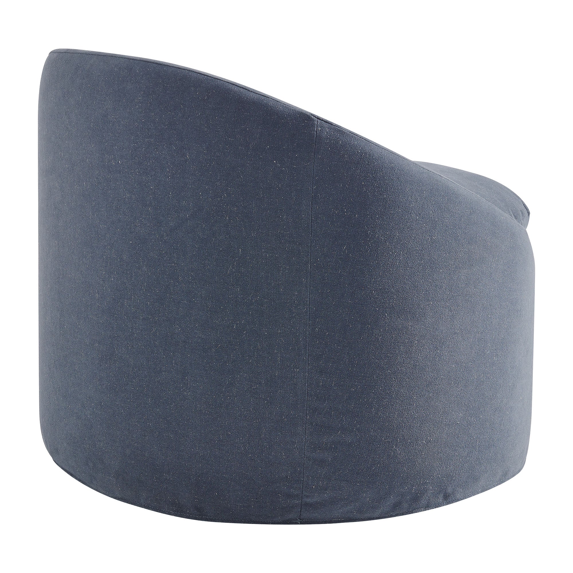Sadie Slipcovered Linen-Blend Round Accent Chair - Denim