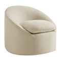 Sadie Slipcovered Linen-Blend Round Accent Chair
