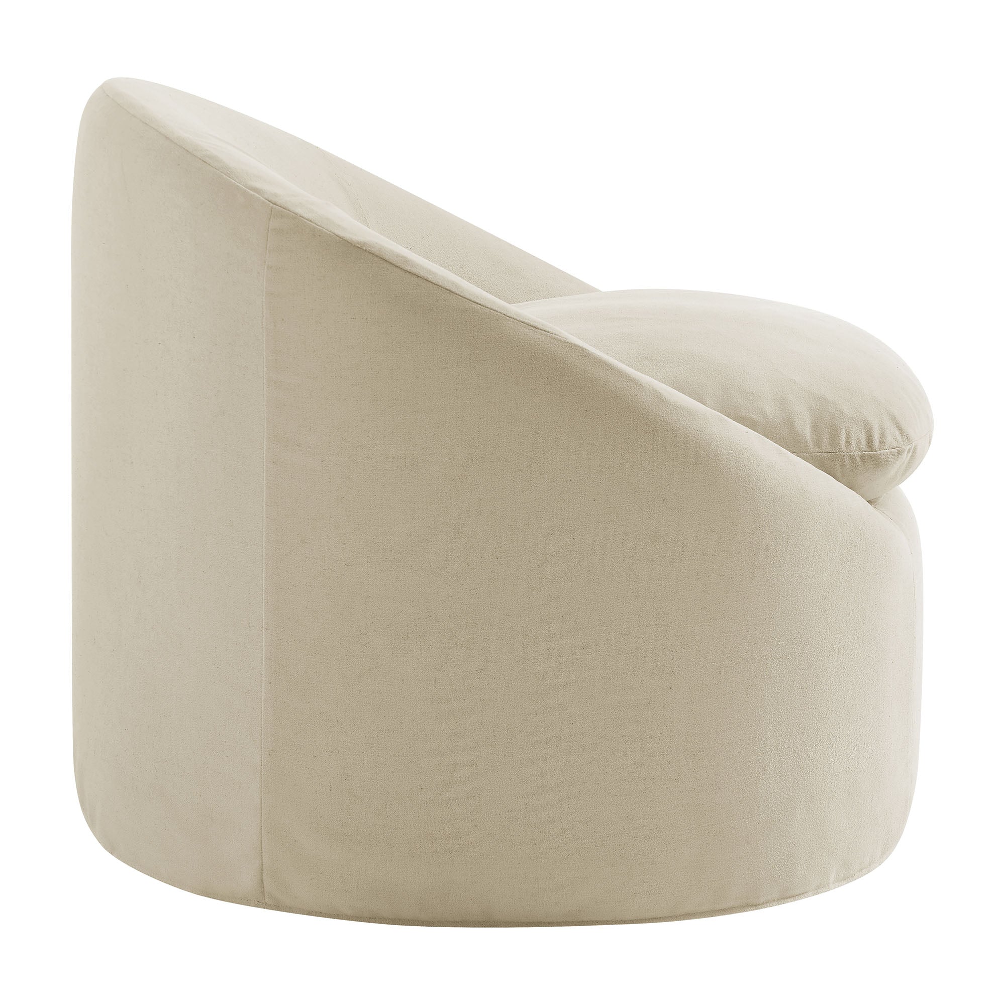 Sadie Slipcovered Linen-Blend Round Accent Chair