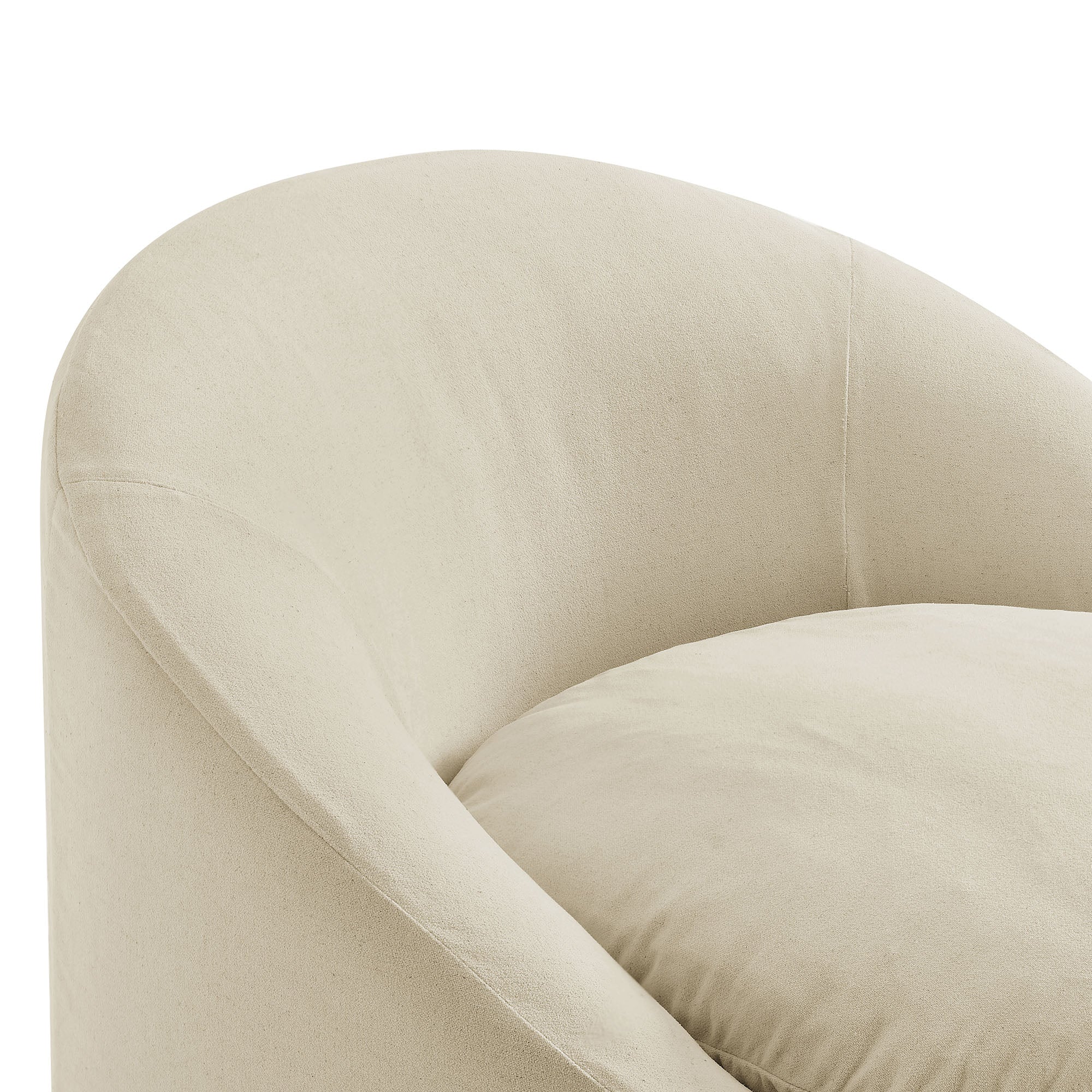 Sadie Slipcovered Linen-Blend Round Accent Chair