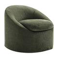 Sadie Slipcovered Linen-Blend Round Accent Chair - Sage