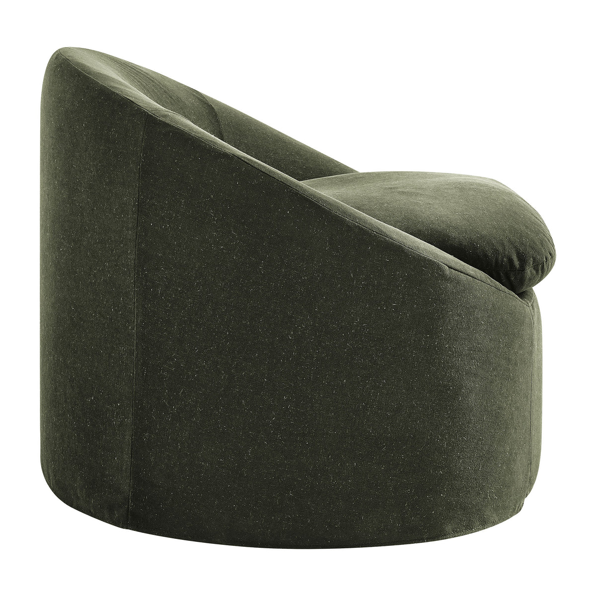 Sadie Slipcovered Linen-Blend Round Accent Chair - Sage