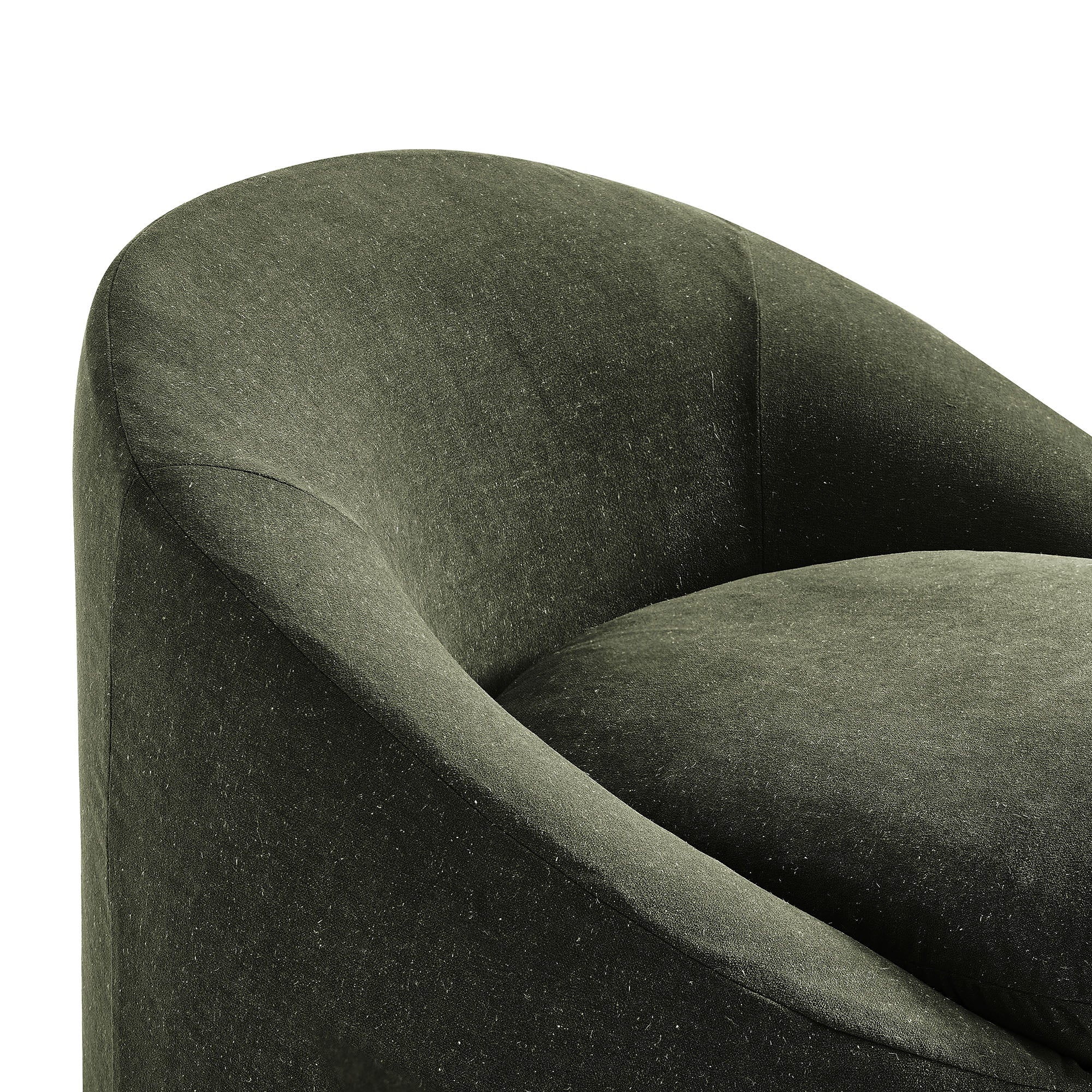 Sadie Slipcovered Linen-Blend Round Accent Chair - Sage