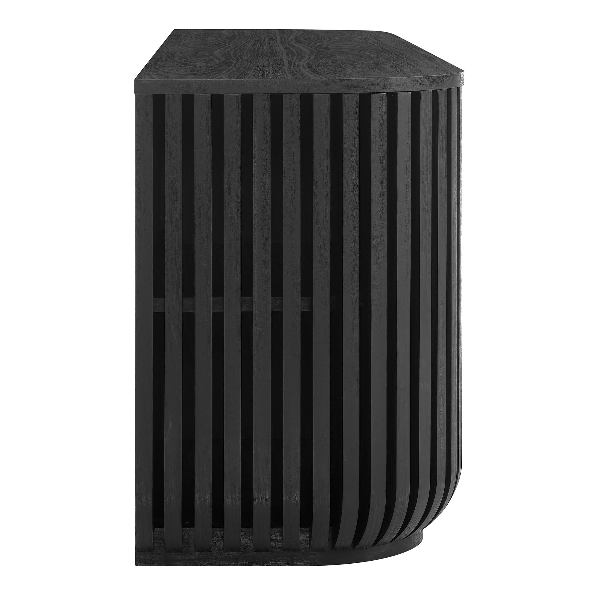 Fortitude 75" Curved Sideboard Storage Cabinet - Black