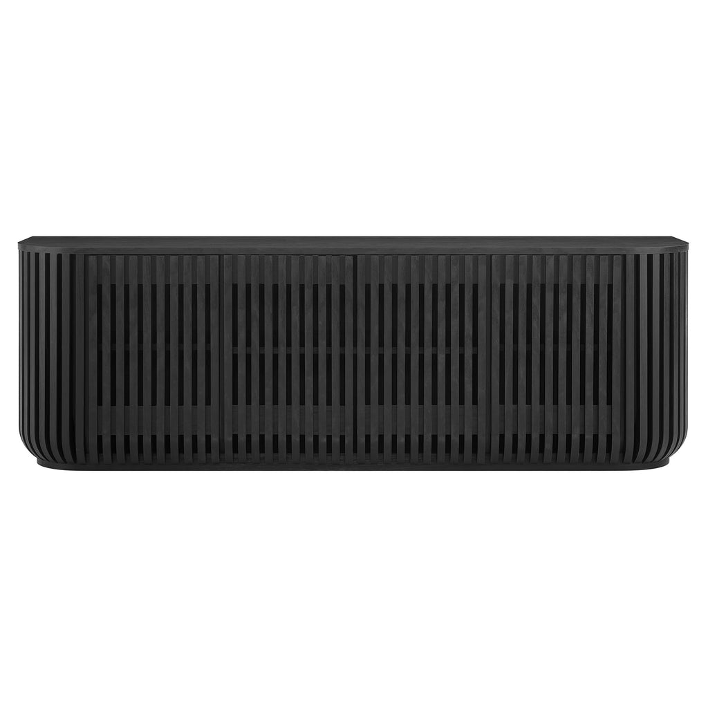 Fortitude 75" Curved Sideboard Storage Cabinet - Black