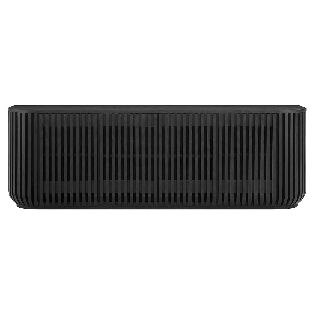 Fortitude 75" Curved Sideboard Storage Cabinet - Black