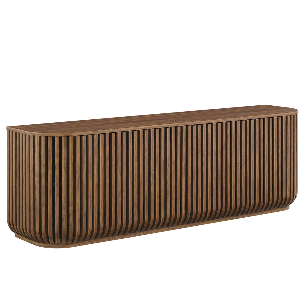 Fortitude 75" Curved Sideboard Storage Cabinet - Walnut