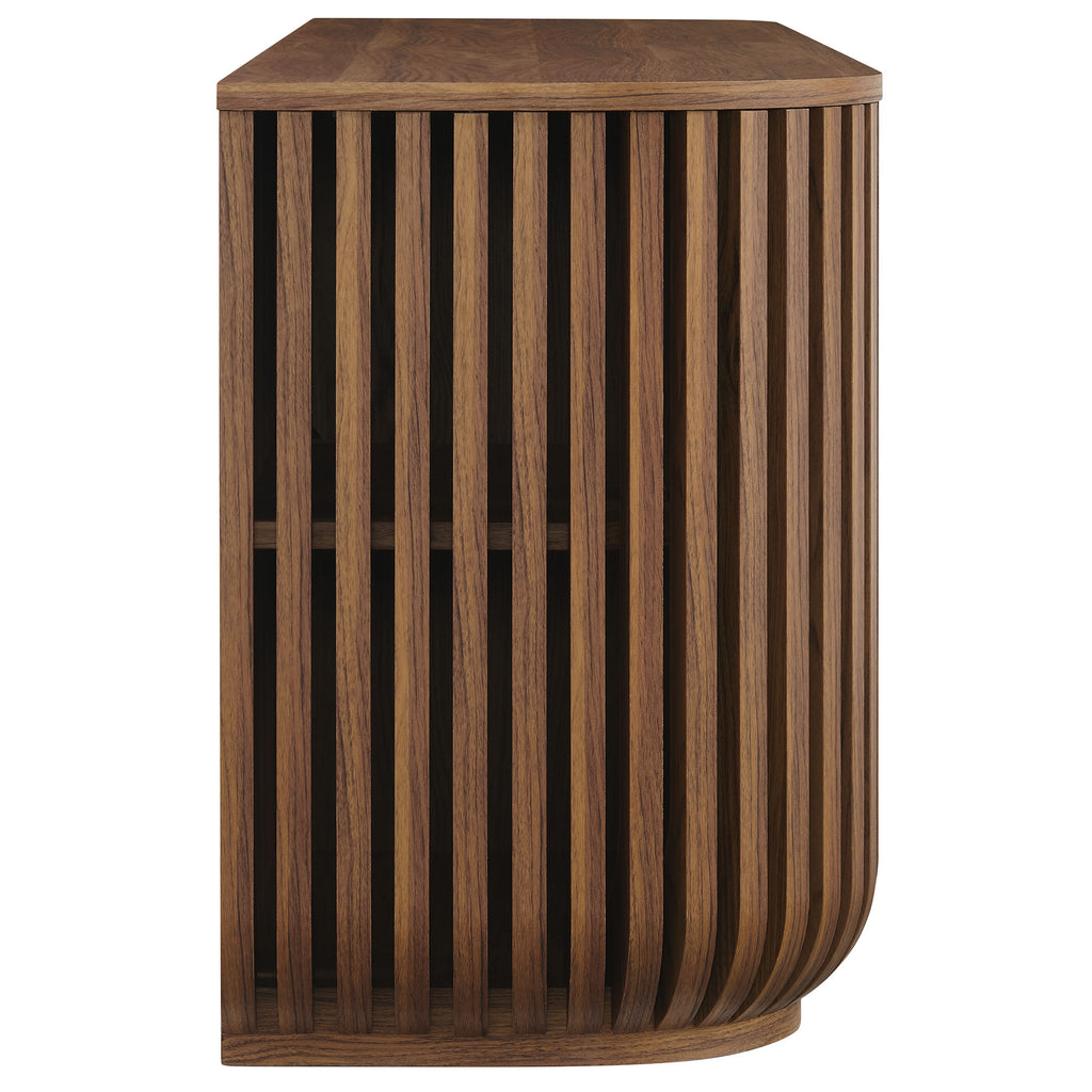 Fortitude 75" Curved Sideboard Storage Cabinet - Walnut