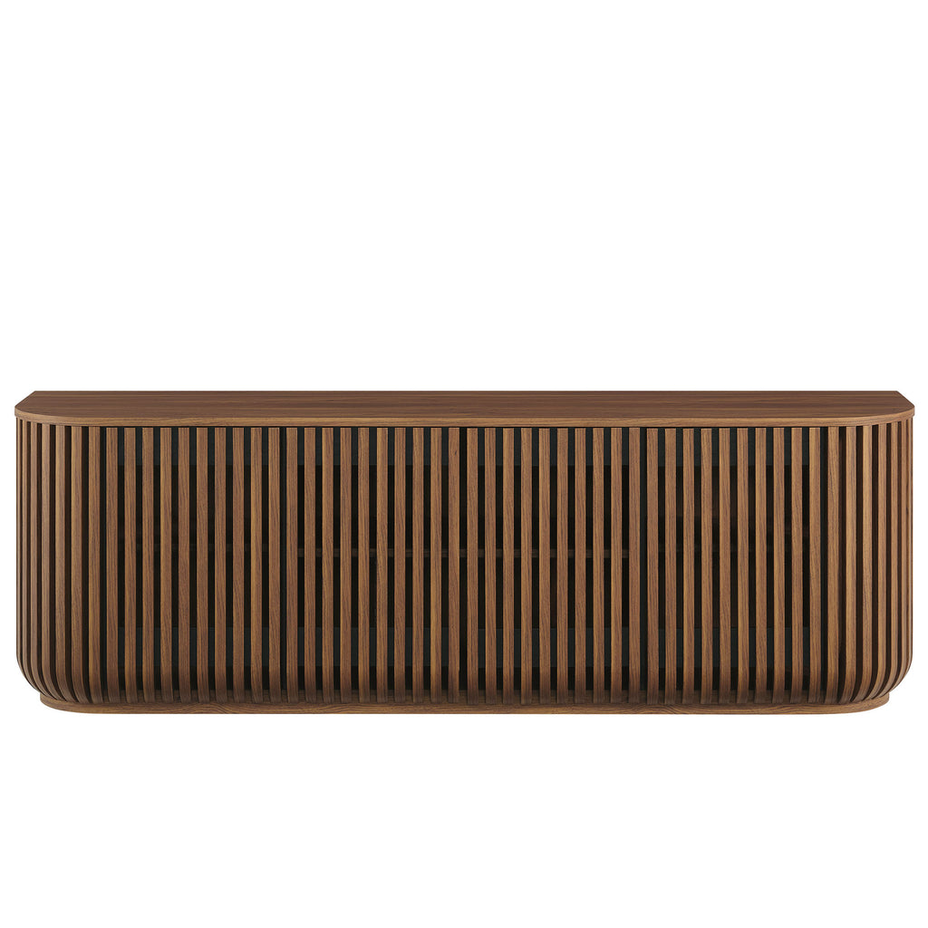 Fortitude 75" Curved Sideboard Storage Cabinet - Walnut