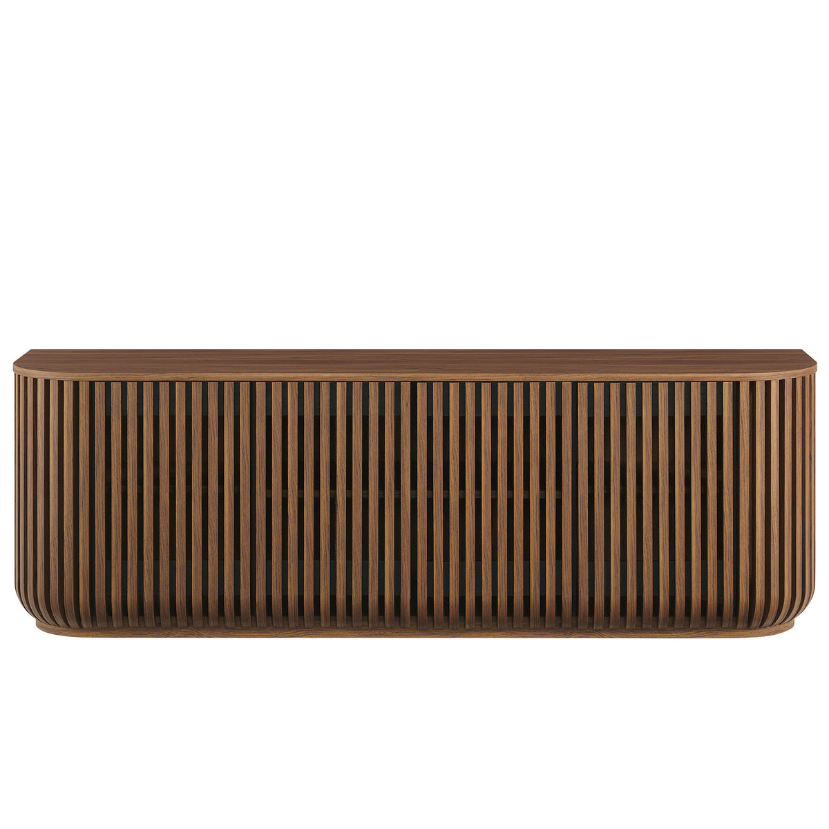Fortitude 75" Curved Sideboard Storage Cabinet - Walnut
