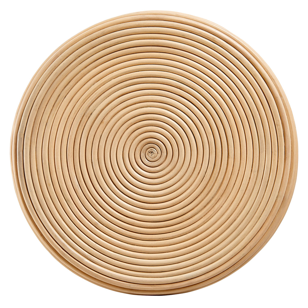 Tavi Hourglass Natural Rattan Round Side Table
