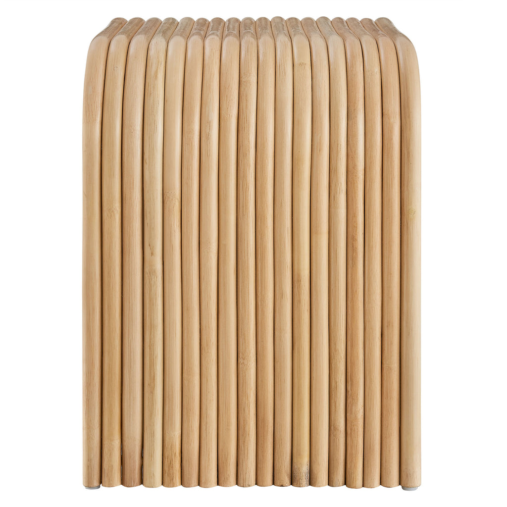 Eve Curved Natural Rattan Side Table