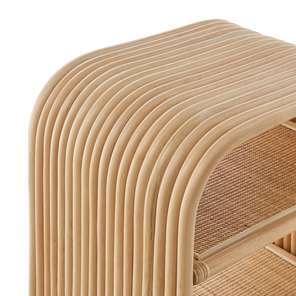 Eve Curved Natural Rattan Side Table