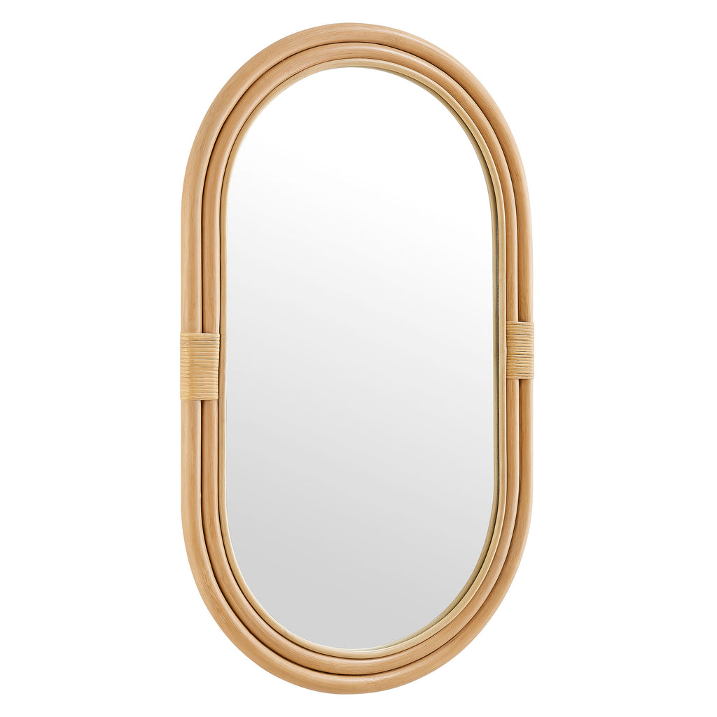 Corsica Oval Rattan Wall Mirror - Natural