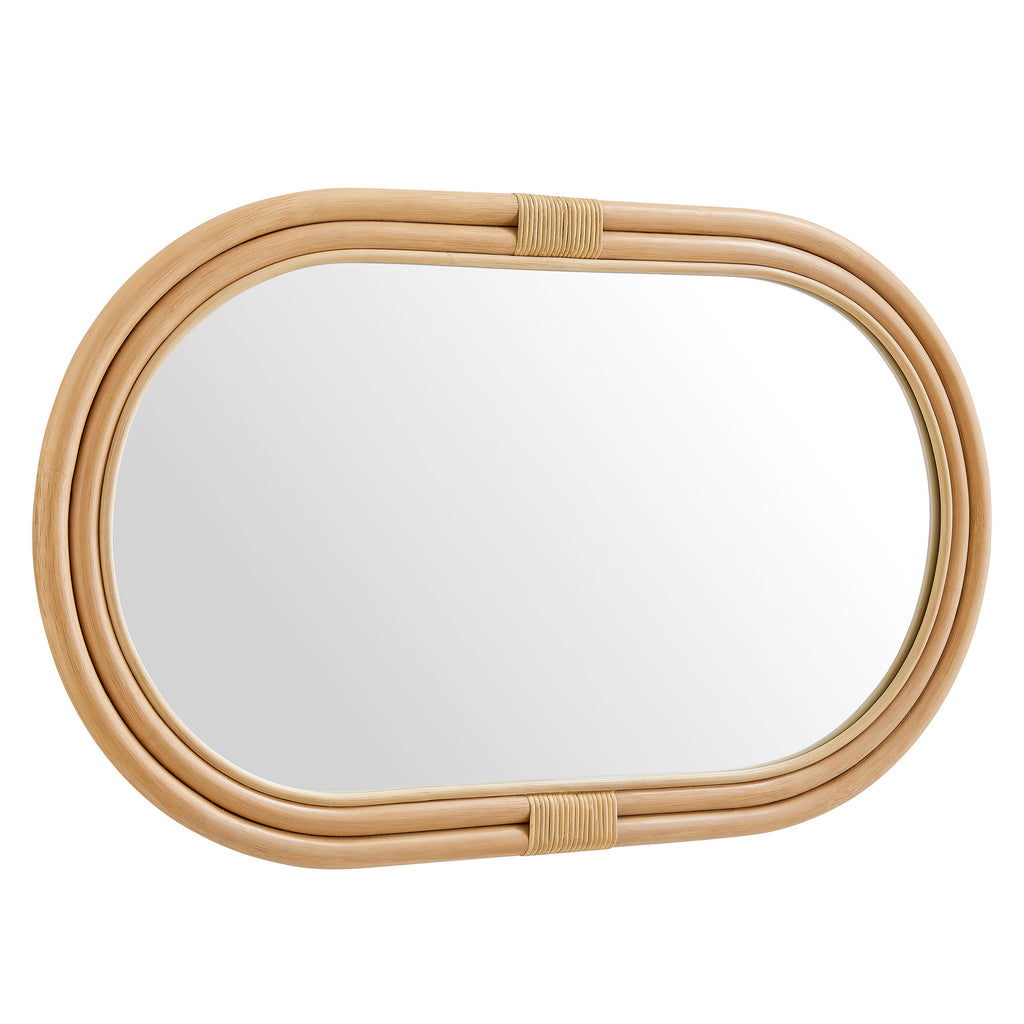 Corsica Oval Rattan Wall Mirror - Natural