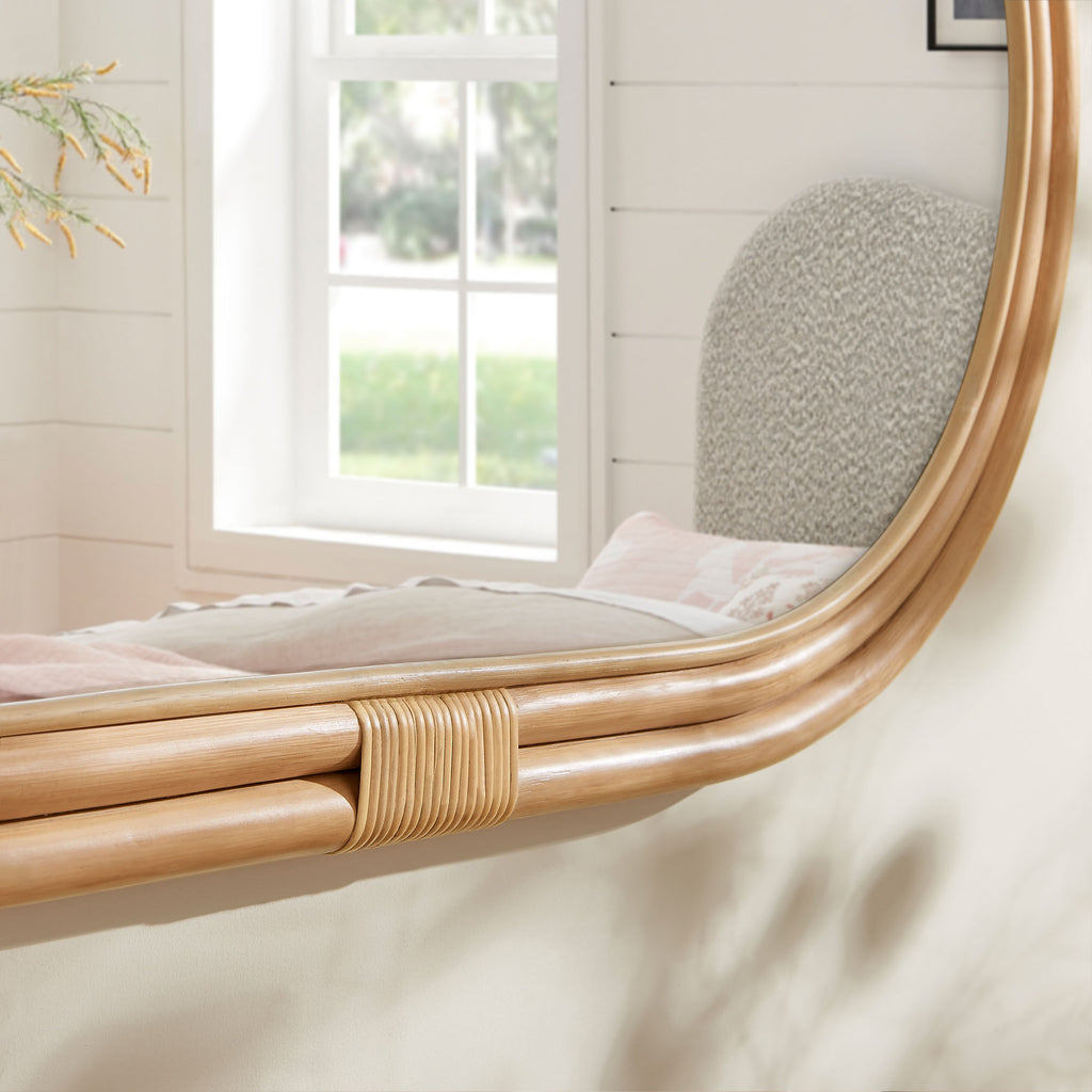 Corsica Oval Rattan Wall Mirror - Natural