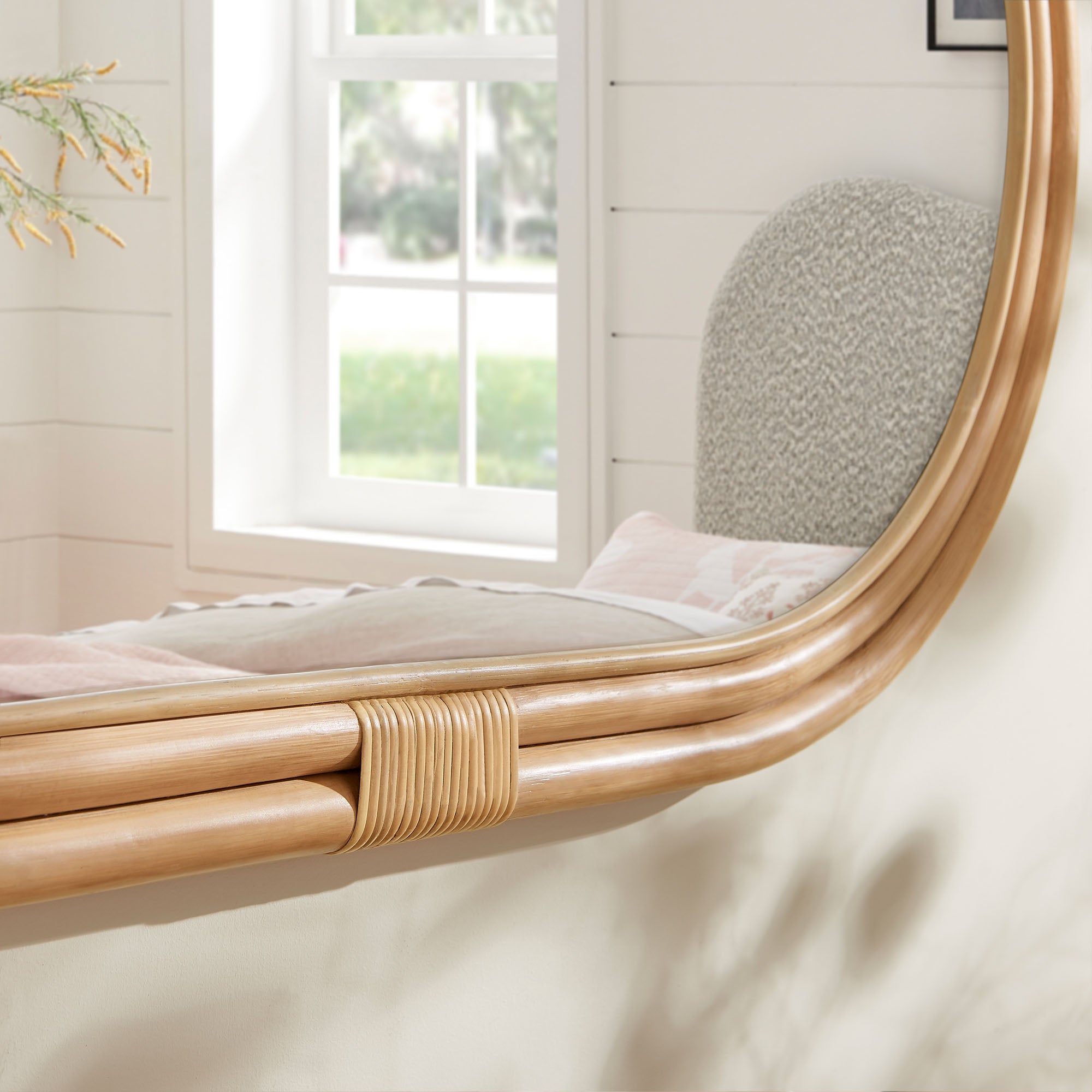 Corsica Oval Rattan Wall Mirror - Natural