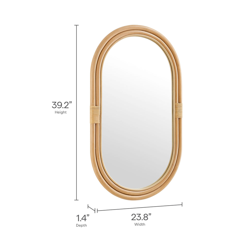 Corsica Oval Rattan Wall Mirror - Natural