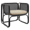 Ellis Natural Rattan Accent Armchair - Black
