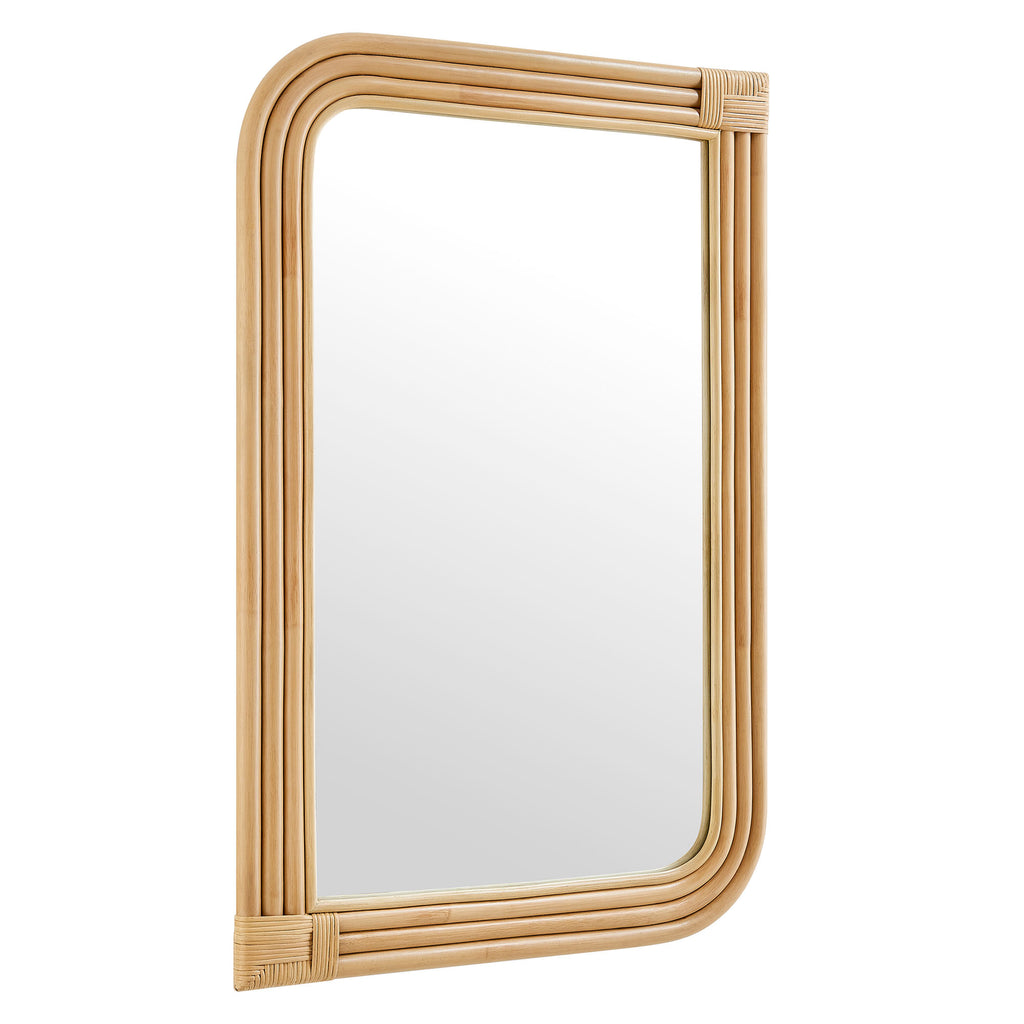 Corsica Curved Rectangle Rattan Wall Mirror - Natural