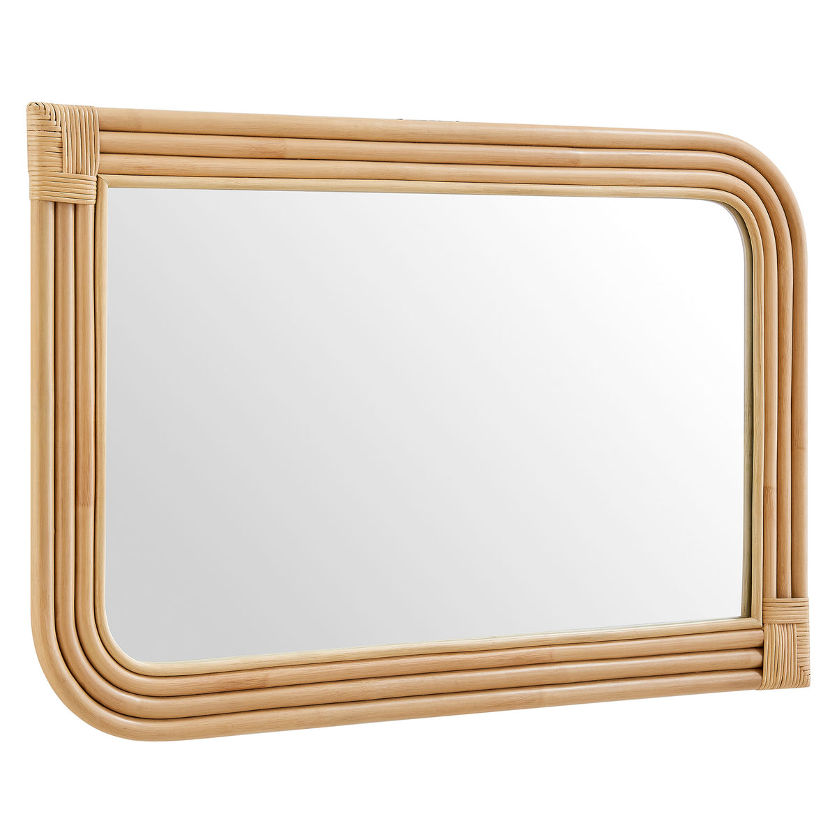 Corsica Curved Rectangle Rattan Wall Mirror - Natural