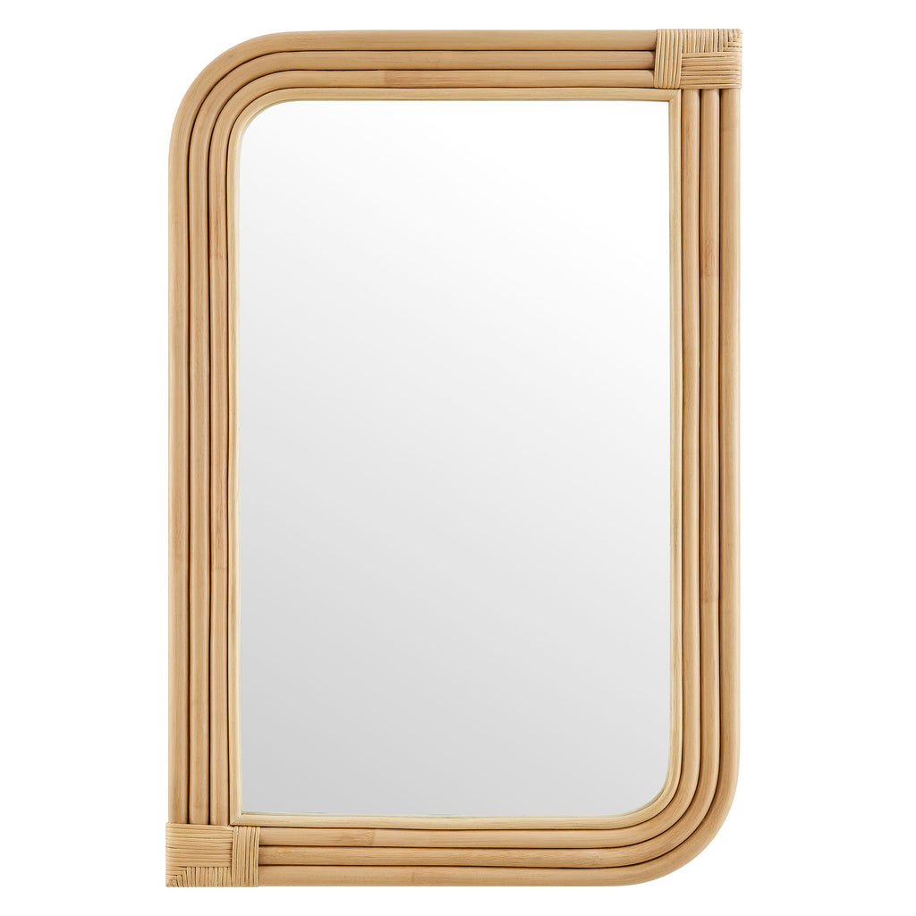 Corsica Curved Rectangle Rattan Wall Mirror - Natural